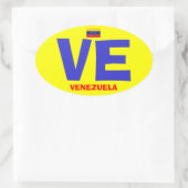 Venezuela VE Euro Style Oval Sticker (Tasche)