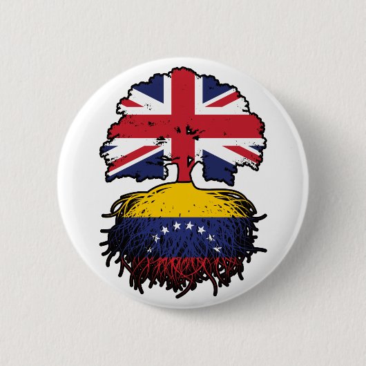 Venezuela Venezolanisch Britisch UK Baum Wurzeln F Button (Vorderseite)