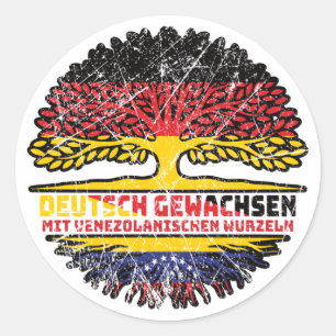 Venezuela Venezolanisch Deutsch Deutschland Baum Runder Aufkleber