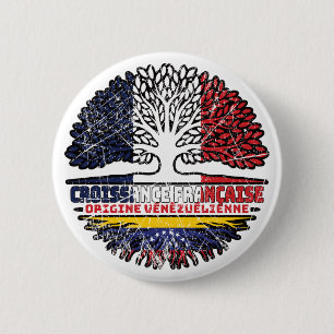 Venezuela Venezolanisch Französisch Frankreich Bau Button