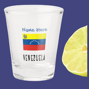 Venezuela Venezolanische Flagge Blau Personalisier Schnapsglas