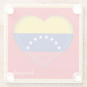 Venezuela & Venezuela Flag Herz/Party Essen Glasuntersetzer (Rückseite)