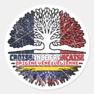 Venezuela Venezuela Französisch-Frankreich Tree Ro Runder Aufkleber