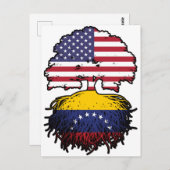 Venezuela Venezuelan American USA Tree Roots Flag Postkarte (Vorne/Hinten)