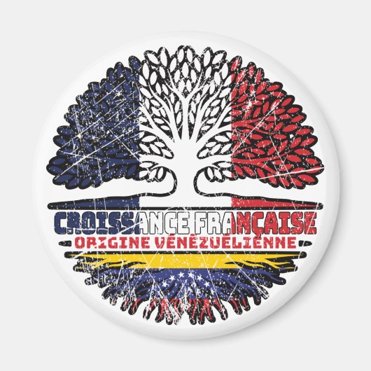 Venezuela Venezuelan French France Tree Roots Flag Magnet (Vorne)
