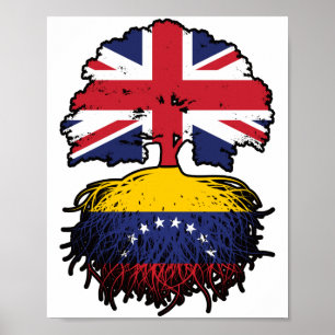 Venezuela Venezuelas Britische Tree Roots Flag Poster