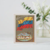 Venezuela Vintag mit Fahne Postkarte (Stehend Vorderseite)
