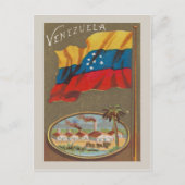Venezuela Vintag mit Fahne Postkarte (Vorderseite)