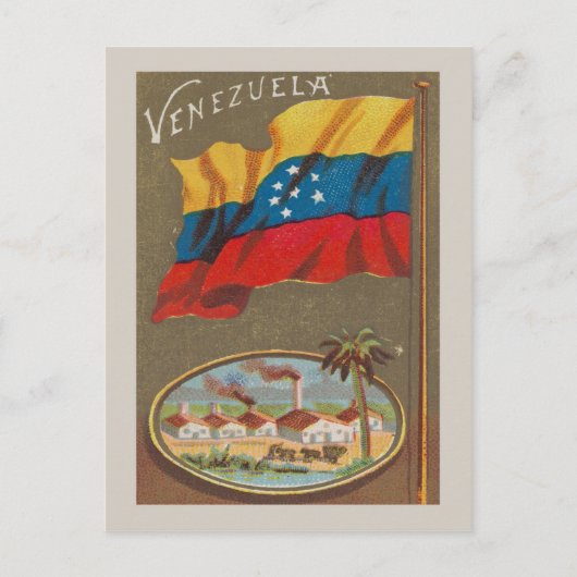 Venezuela Vintag mit Fahne Postkarte (Vorderseite)