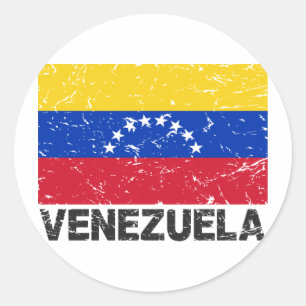 Venezuela Vintage-Flagge Runder Aufkleber