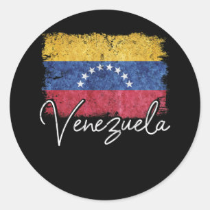 Venezuela Vintage-Flagge Venezolanischer Stolz Wur Runder Aufkleber