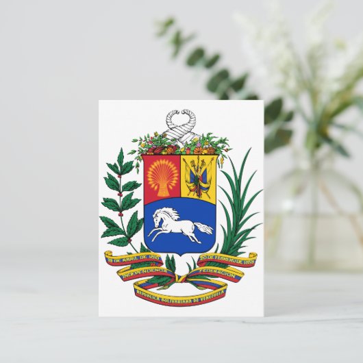 Venezuela-Wappen Postkarte (Stehend Vorderseite)