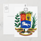 Venezuela-Wappen Postkarte (Vorne/Hinten)
