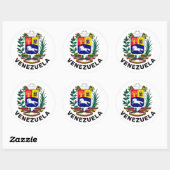 Venezuela-Wappen Runder Aufkleber (Blatt)