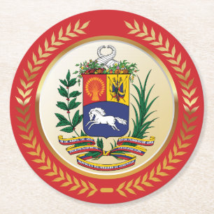 Venezuela-Wappen Runder Pappuntersetzer