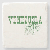 Venezuela wurzelt grüne Wort-Kunst Steinuntersetzer (Vorderseite)