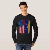 Venezuelan American Flag Half USA Venezuela Root P T-Shirt (Vorne ganz)