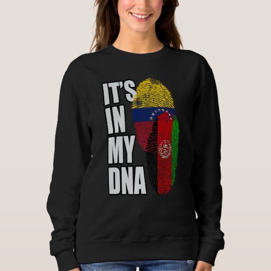 Venezuelan And Afghan Mix Dna Flag Heritage Sweatshirt (Vorderseite)