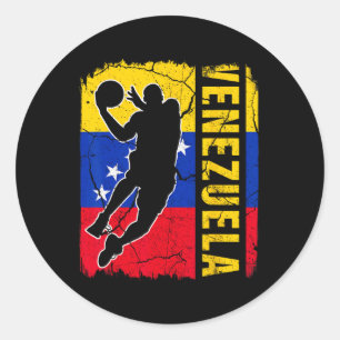 Venezuelan Basketball Spieler Venezuela Flaggenkor Runder Aufkleber