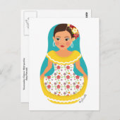 Venezuelan Dancer Matryoshka Postcard Postkarte (Vorne/Hinten)
