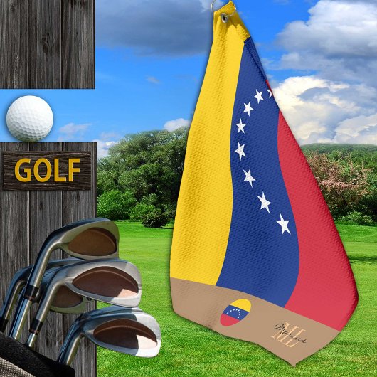 Venezuelas Flagge & Venezuela mit Monogramm /golf Golfhandtuch