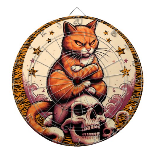 Vengeful Orange Cat, Skulls and Moon Dartscheibe (vorne)