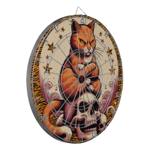 Vengeful Orange Cat, Skulls and Moon Dartscheibe (Vorderseite Links)