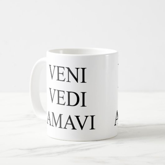 Veni Vidi Amavi Kaffeetasse (Vorderseite Links)