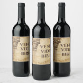 Veni Vidi Bibi Funny Altes Rom Lateinisches Sprich Weinetikett (Flaschen)