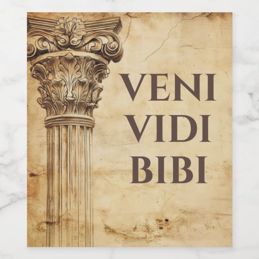 Veni Vidi Bibi Funny Altes Rom Lateinisches Sprich Weinetikett (Einzelnes Label)