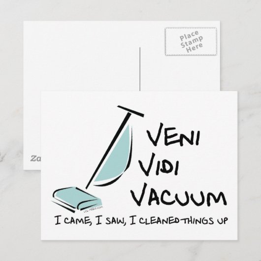 Veni Vidi Vacuum Postkarte (Vorne/Hinten)