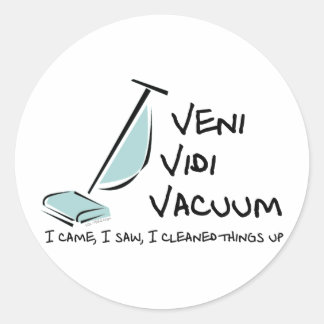 Veni Vidi Vacuum Runder Aufkleber