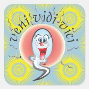 veni vidi vici, er kam sah uns siegte quadratischer aufkleber