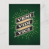 Veni Vidi Vici Green Postcard Postkarte (Vorderseite)