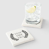 Veni Vidi Vici I kam ich sah ich erobert Steinuntersetzer (Seitenansicht)