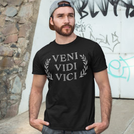 Veni Vidi Vici in Imitate Antique Gold Funny T-Shirt