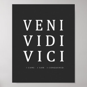Veni Vidi Vici   Inspiration Zitat Poster