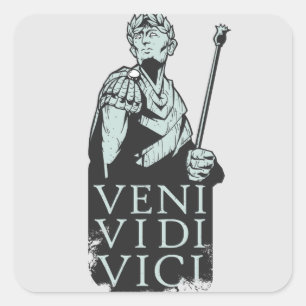 Veni Vidi Vici Julius Caesar Roman Quadratischer Aufkleber