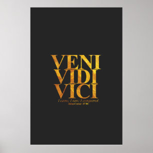 Veni Vidi Vici Julius Cäsar Latin Zitat. Poster