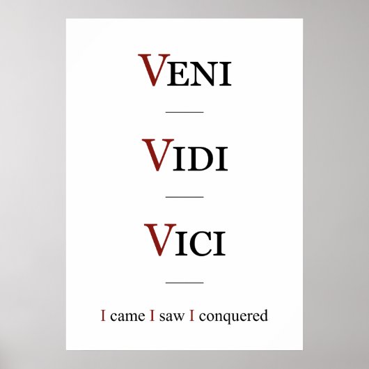 Veni, Vidi, Vici Poster (Vorne)