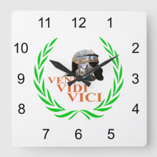 Veni Vidi Vici Quadratische Wanduhr