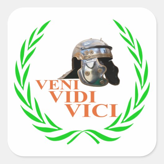 Veni Vidi Vici Quadratischer Aufkleber (Vorderseite)