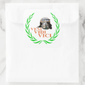Veni Vidi Vici Quadratischer Aufkleber (Tasche)