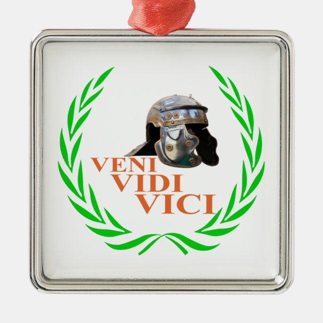 Veni Vidi Vici Silbernes Ornament (Vorne)