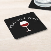 Veni, Vidi, Vino Funny Wine Lover Latin Phrase Rechteckiger Pappuntersetzer (angewinkelt)