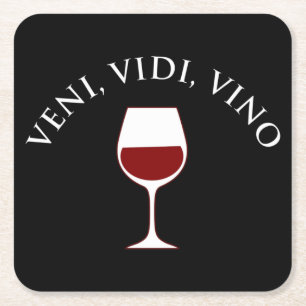 Veni, Vidi, Vino Funny Wine Lover Latin Phrase Rechteckiger Pappuntersetzer