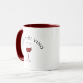 Veni, Vidi, Vino Funny Wine Lover Latin Phrase Tasse (Vorderseite Links)