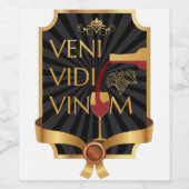Veni, Vidi Vinum Weinetikett (Einzelnes Label)