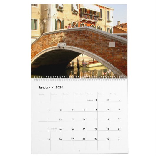 Venice 2026 Calendar Kalender (Jan 2026)