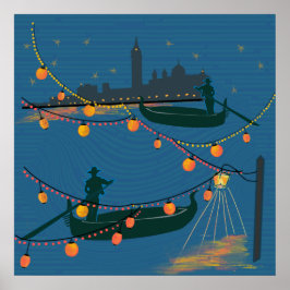 Venice at Night Poster